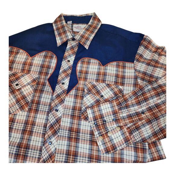 Vintage Kenny Rogers Western Pearl Snap Shirt Mens 17-35 XL USA Rodeo Country - Picture 1 of 12